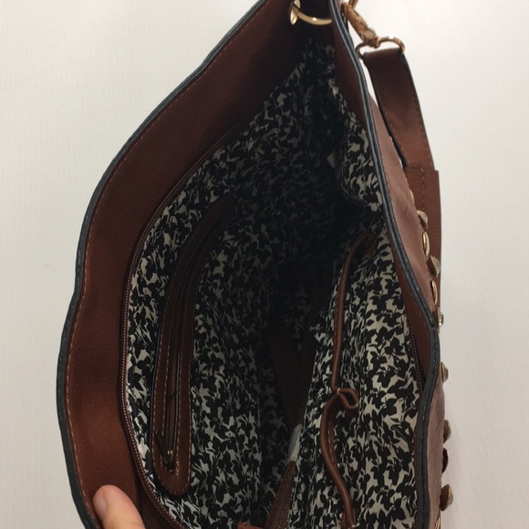 NEW! Camel Satchel Bag Purse with Stones - Picture 4 of 4